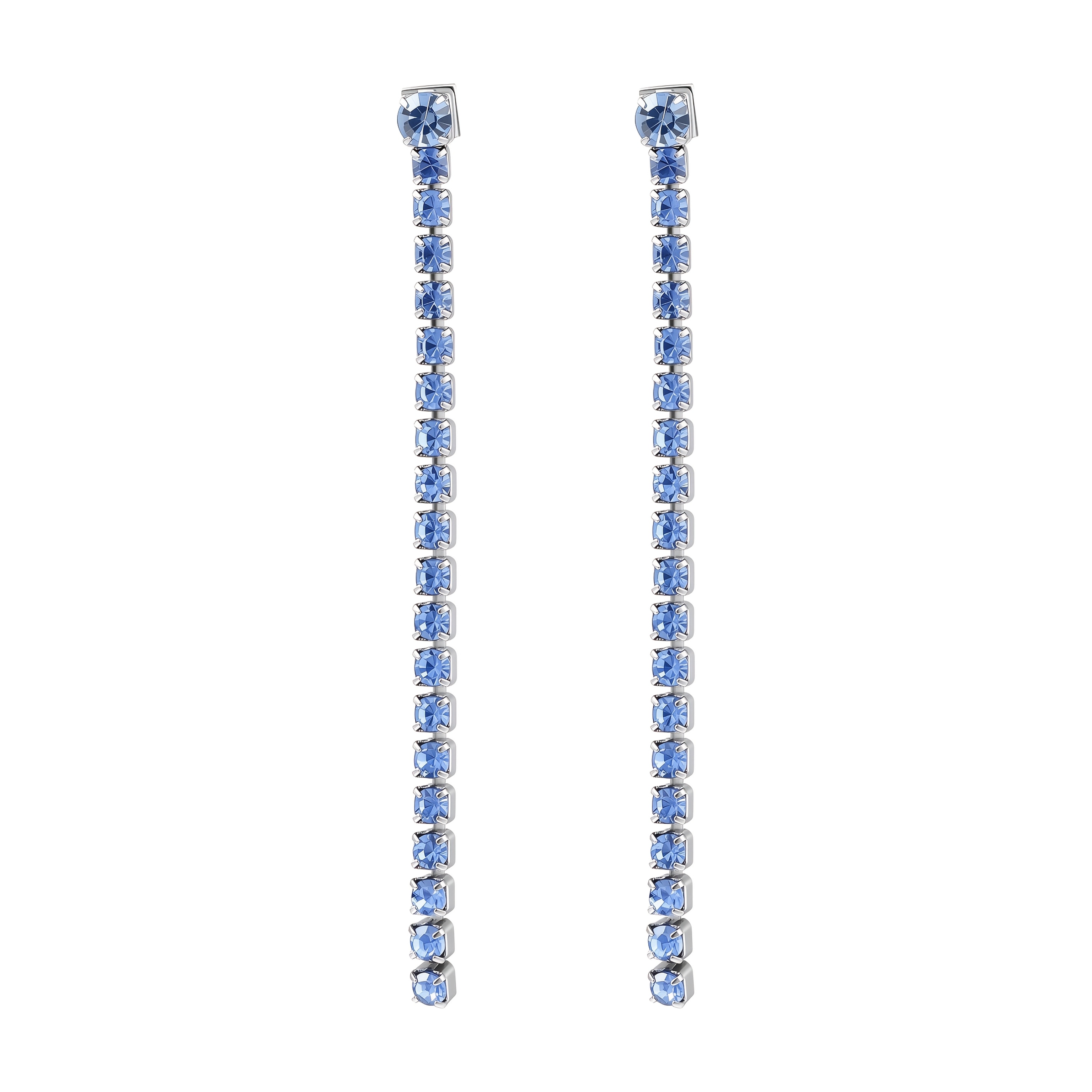 Women's Trendy Long Tassel Zirconia Stud Earrings, 12 Colors Available